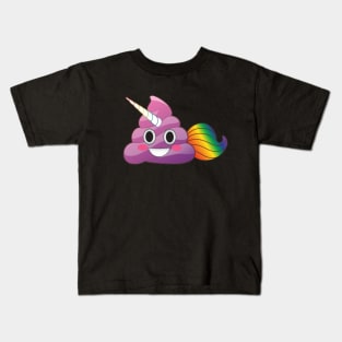 Cute Magical Unicorn Poop with Rainbow Tail Kids T-Shirt